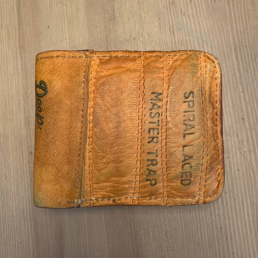 Handmade baseball glove bifold wallet